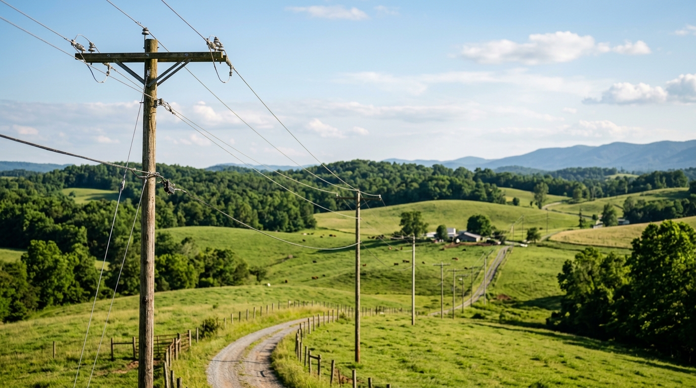 Photorealistic editorial photograph representing "Electric co-ops and municipal utilities" — Virginia balcony solar law guide